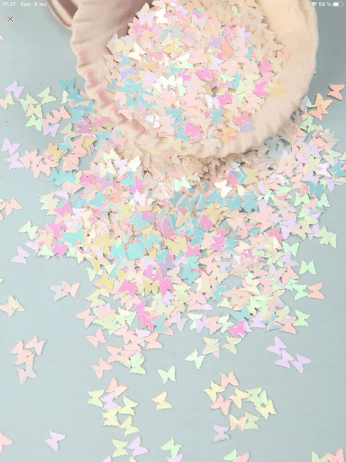Papillons pastel - Ongles Elaine Lemay