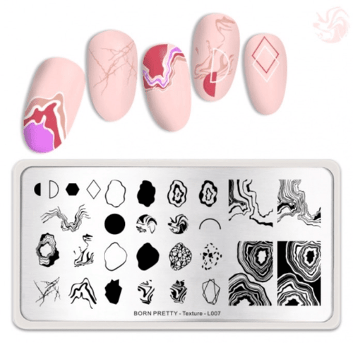 Plaque de stamping Born Pretty Texture L007 - Ongles Elaine Lemay
