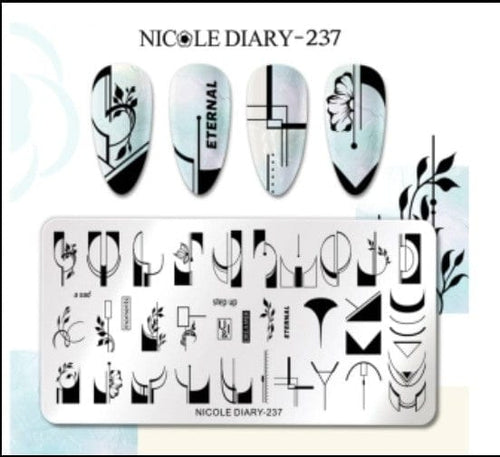 Plaque de stamping Nicole Diary 237 - Ongles Elaine Lemay