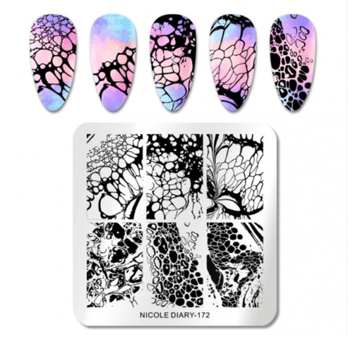 Plaque de stamping petite ND-172 - Ongles Elaine Lemay