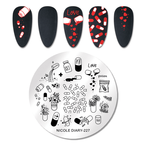Plaque de stamping petite ND-227 - Ongles Elaine Lemay