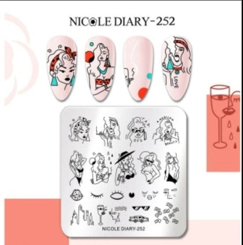 Plaque de stamping petite ND-252 - Ongles Elaine Lemay