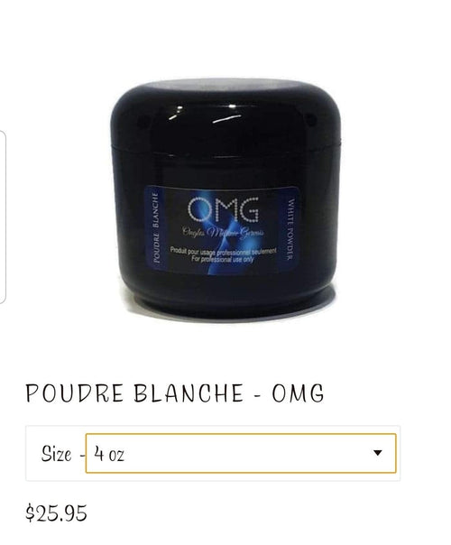 Poudre blanche OMG 4oz - Ongles Elaine Lemay