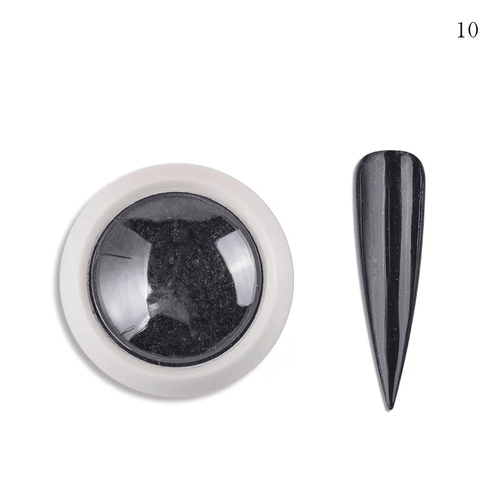 Poudre miroir chrome 10 - Ongles Elaine Lemay