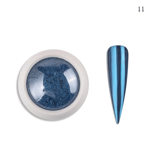 Poudre miroir chrome 11 - Ongles Elaine Lemay