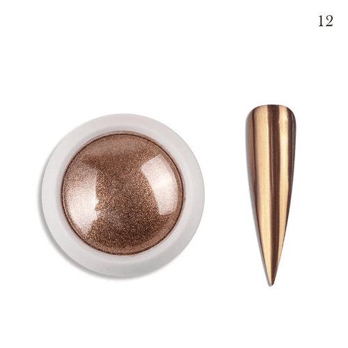 Poudre miroir chrome 12 - Ongles Elaine Lemay