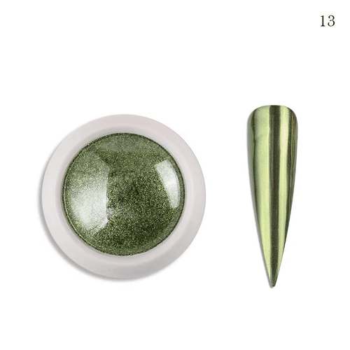 Poudre miroir chrome 13 - Ongles Elaine Lemay