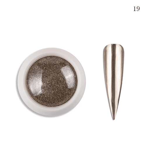 Poudre miroir chrome 19 - Ongles Elaine Lemay