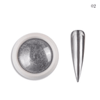 Poudre miroir chrome 2 - Ongles Elaine Lemay