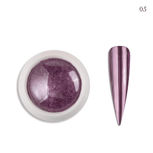 Poudre miroir chrome 5 - Ongles Elaine Lemay