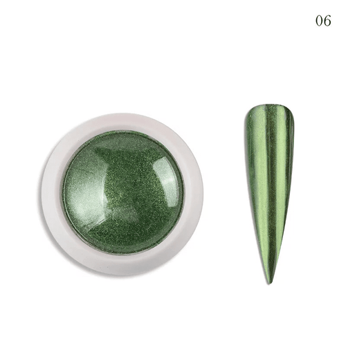 Poudre miroir chrome 6 - Ongles Elaine Lemay