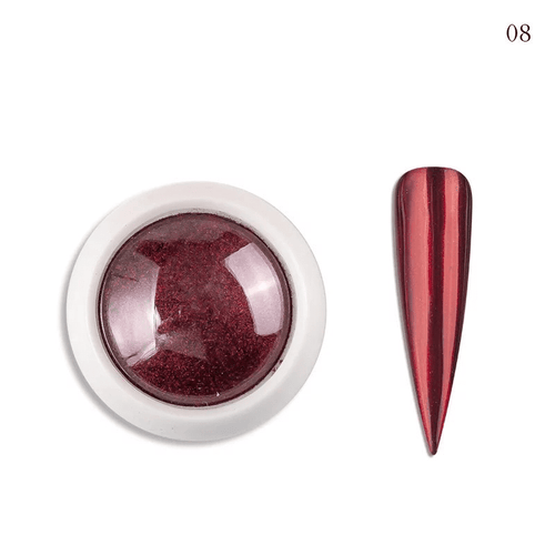 Poudre miroir chrome 8 - Ongles Elaine Lemay