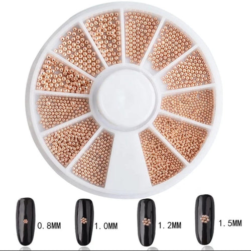 Roulette caviar rose gold - Ongles Elaine Lemay