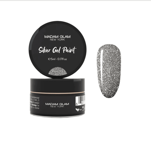 Silver Gel Paint (Argent) - Ongles Elaine Lemay