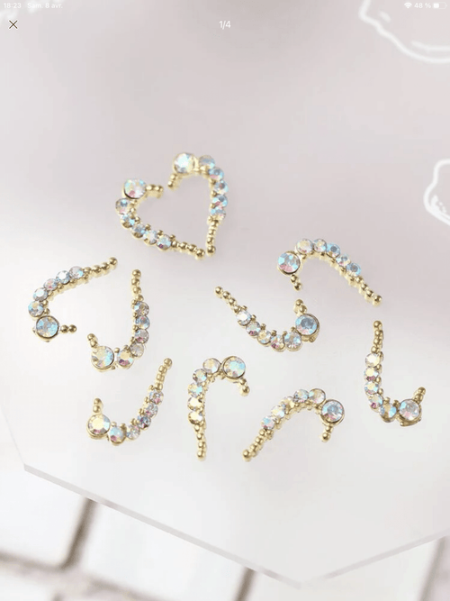 Strass or et AB (paquet de 10) - Ongles Elaine Lemay