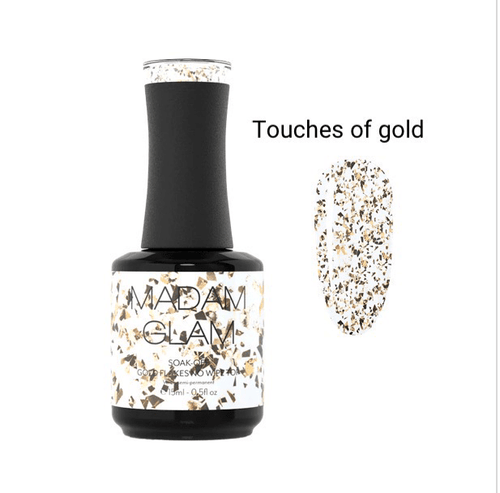Touches of gold top coat - Ongles Elaine Lemay