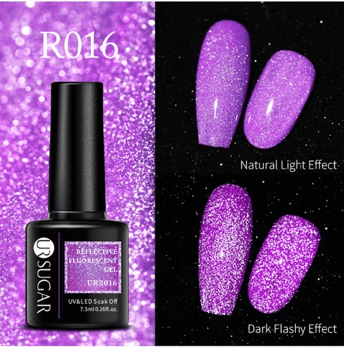 Vernis gel reflective fluorescent URR016 - Ongles Elaine Lemay